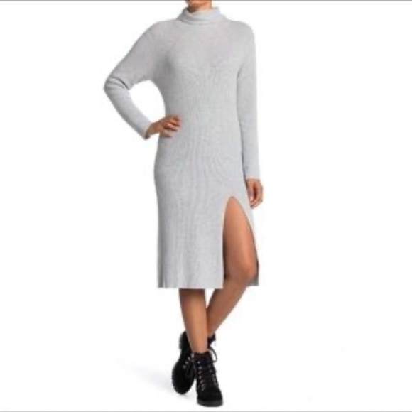 ABOUND Ribbed Mock Neck Midi Sweater Dress - Picture 1 of 8